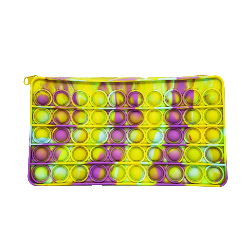 Push Bubble Fidget Toys Pencil Case Children Stress Relief Squeeze Toy Antistress Soft Squishy Kids Toys Gifts