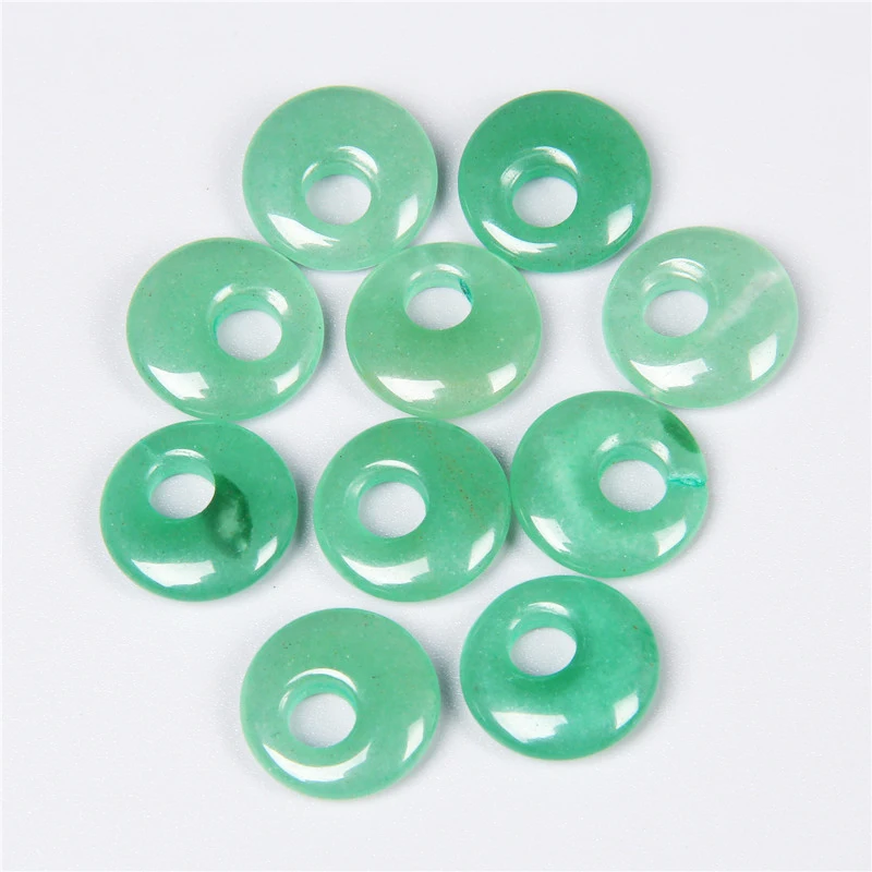 gemstone donuts pendant green aventurine rose quartz amethyst energy stone DIY accessories clothing