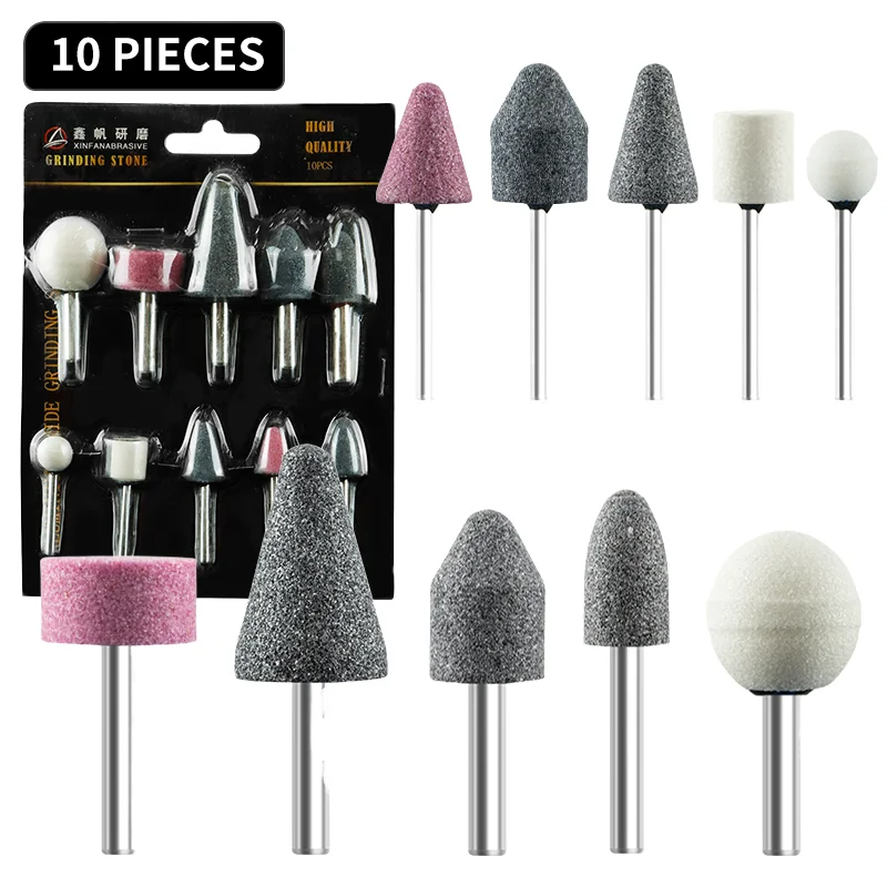 10pcs Grinding Mounted Points with Abrasive Stones Customized ODM/OEM/OBM Support