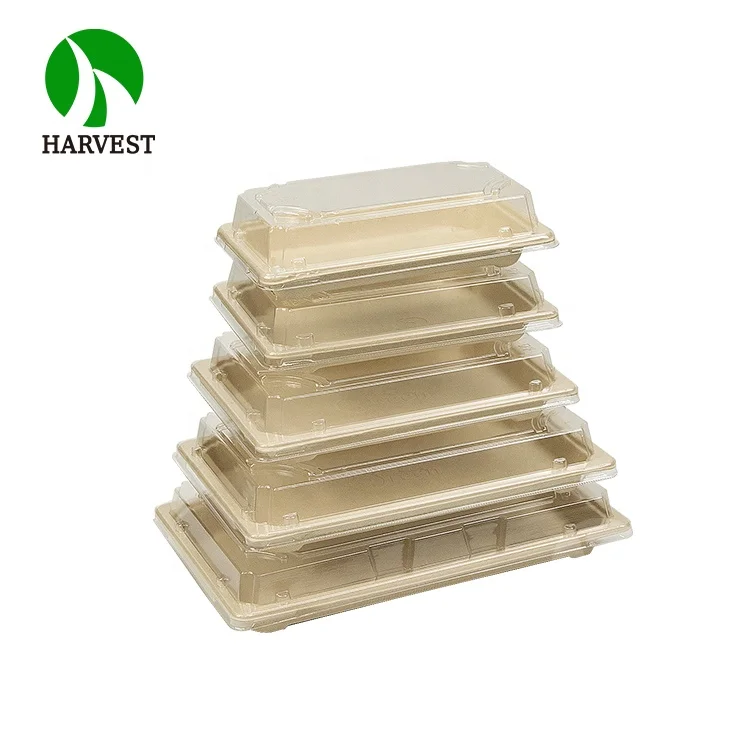 PE Coating Unbleached Virgin Pulp Eco Friendly Snack Sushi Box Packaging