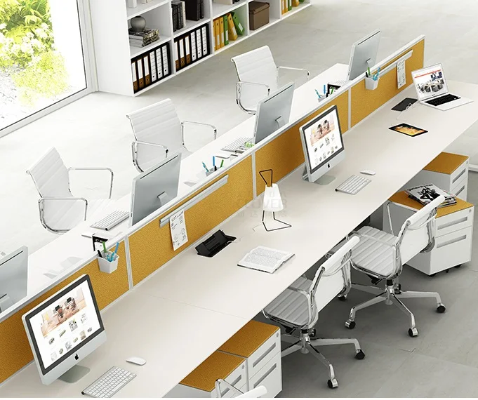 OEM&ODM Factory Provide Knock Down Structure Modern Design Office Desk Linear 8 Seater Office Workstations for Open Office
