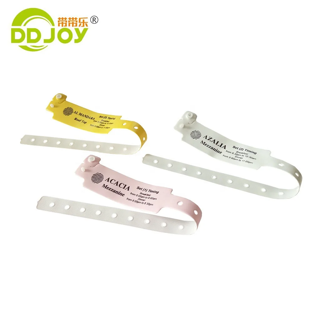 Cheap Custom Waterproof Admission Vinyl ID Bracelet Plastic Disposable Wristband Hotel pvc