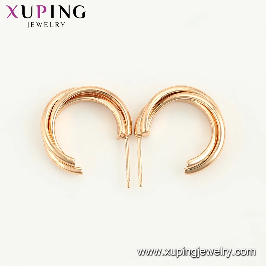 98382 xuping 2019 new arrival elegant design woman 18 carat yellow gold earring