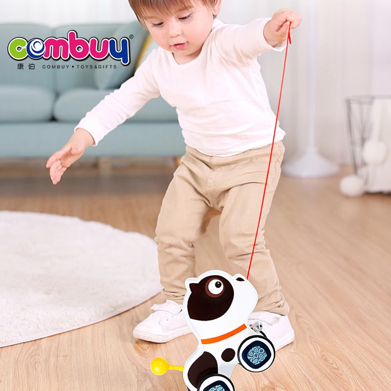 Toddler cute animals baby drag game car pull string toy