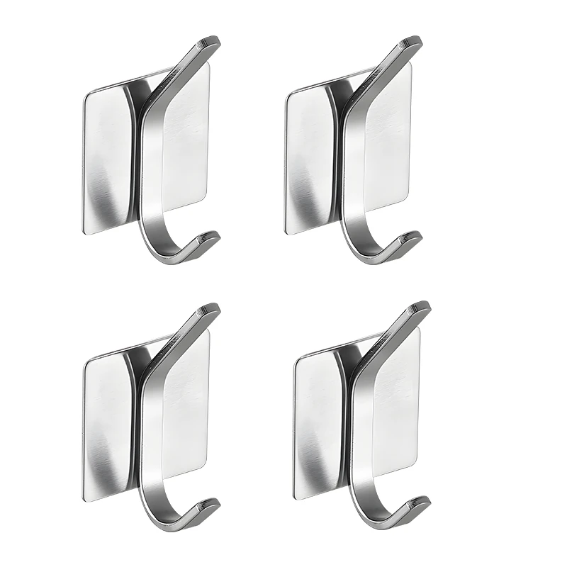 Popular 304 Stainless Steel Hook Multifunction Kitchen Bathroom Traditional Clothes Towel Self Adhesive Wall Hook