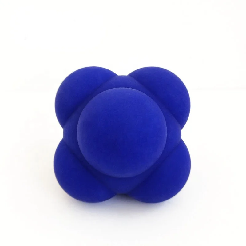 Exercise Sports Massage Football Speed Agility Training Custom Logo Hand Reflex Silicone Hexagon Hex High Reaction Bouncing Ball