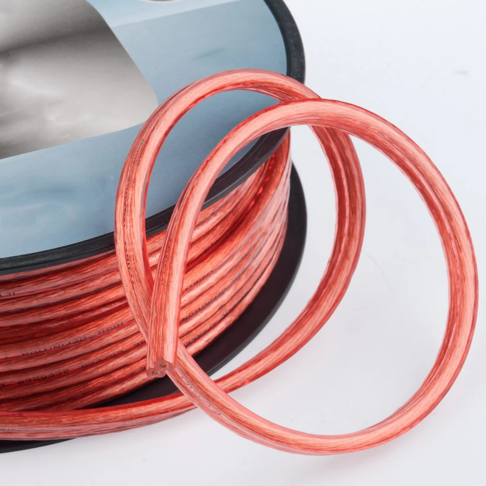 Роликовый провод для динамика, профессиональный высококачественный ролик 2*0,5 мм2, стандарт OEM, красный, черный, зеленый, прозрачный аудиопровод из ПВХ