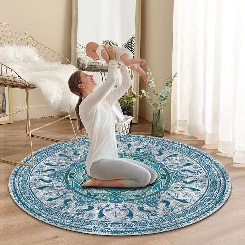 Extra Thick Ultra Comfortable Non Slip Meditation Mat Large Round Yoga Mat  for Exercise