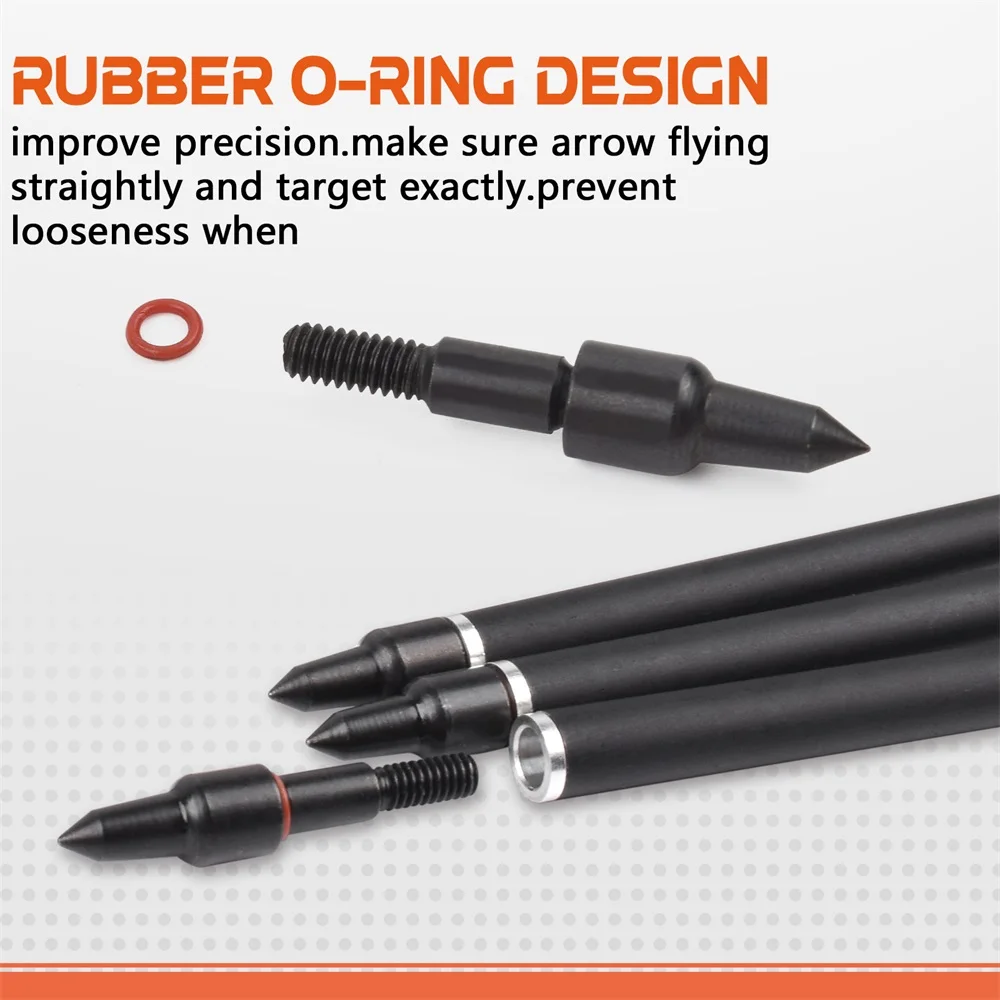 Elong Custom 100 Grain Archery Field Points for Recurve Compound Bow Practice Archery Target Hunting Screw-in Arrow Tips