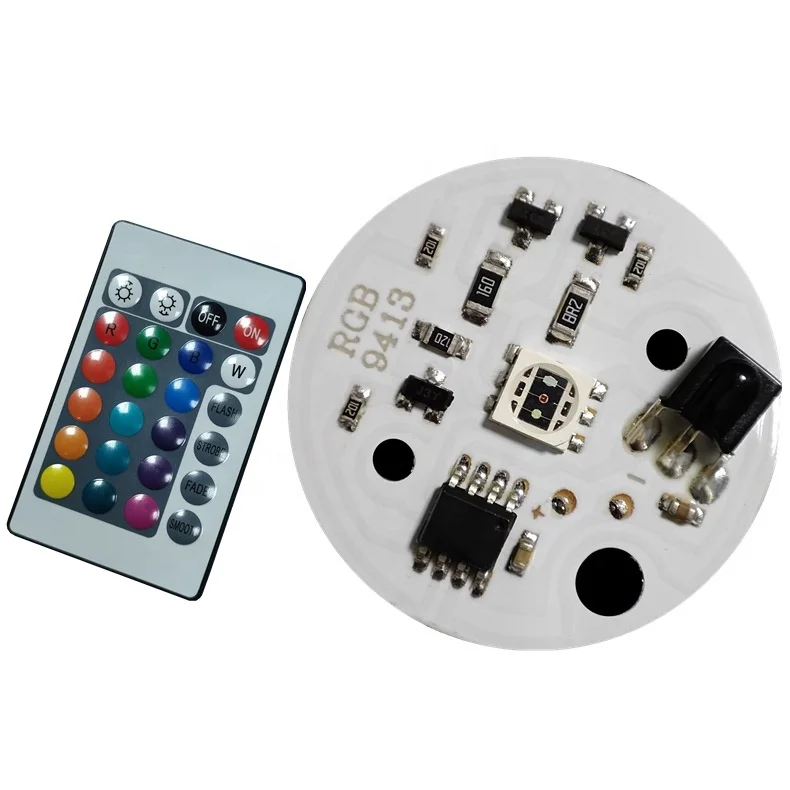 DC5V многоцветная светодиодная RGB-схема печатная плата с ИК 24 клавишами дистанционное управление Диаметром 31 мм для 3D ночного света Лунная лампа