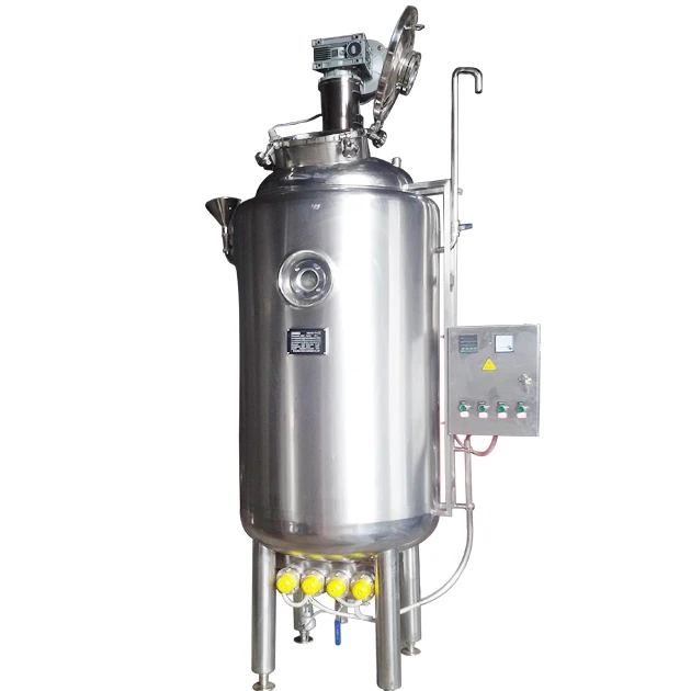 Food grade heating jacketed stainless steel beverage mixing tank with agitator