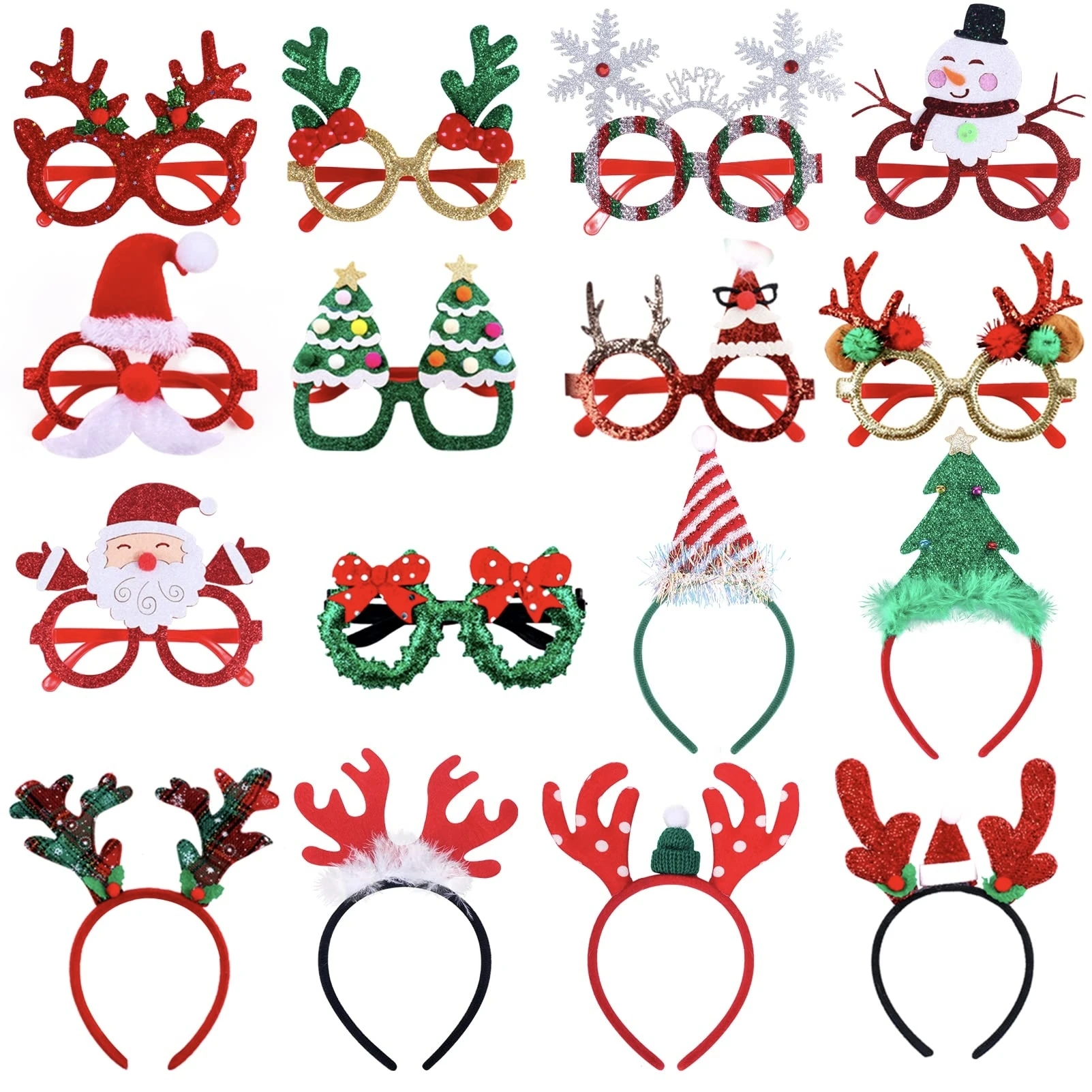 Christmas 2025 2024 New Snowman Funny Plastic Glasses Christmas Party Decorations Supplies Photo Props Wedding Kid Boy Girl
