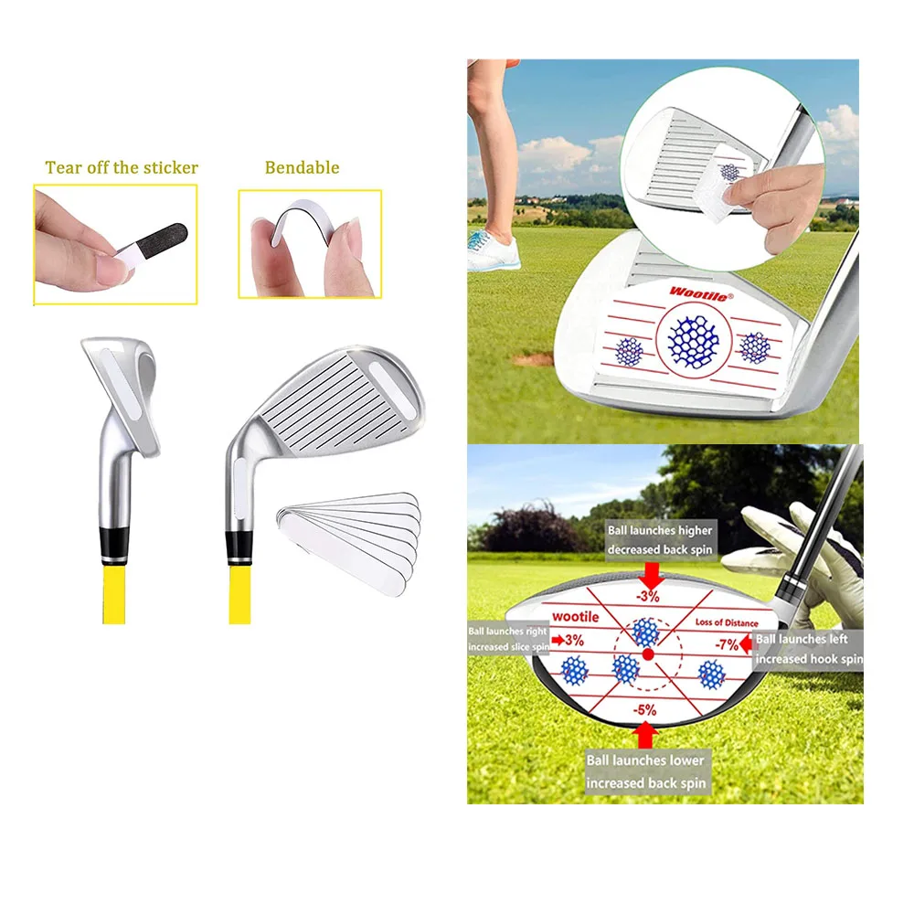 Golf Club Impact Tape Labels Stickers for Driver Woods Irons Putters Ball Hitting Recorder Training Aids for Swing Practice