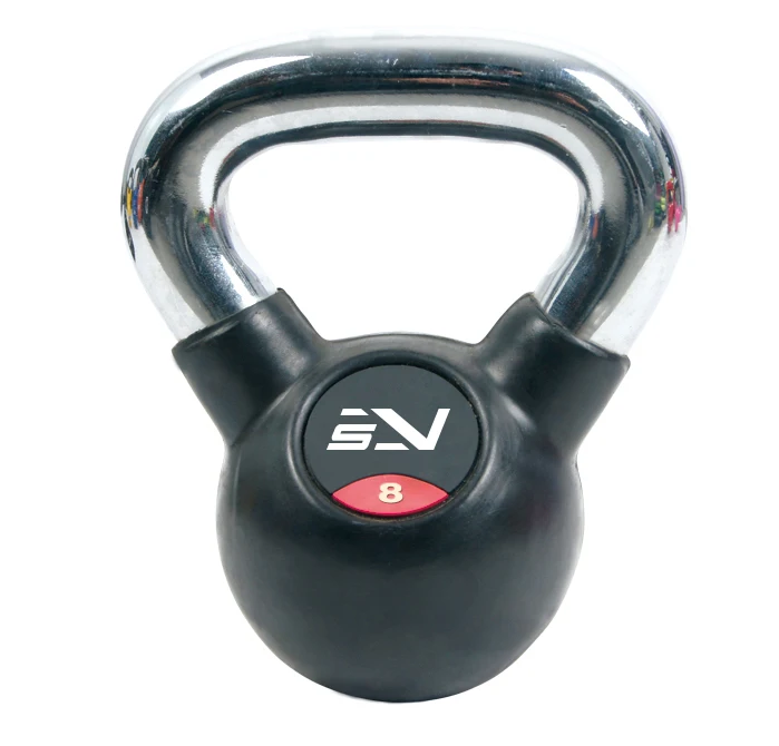 Chromed Handles Rubber Kettlebell Rubber Color Coated Kettlebell