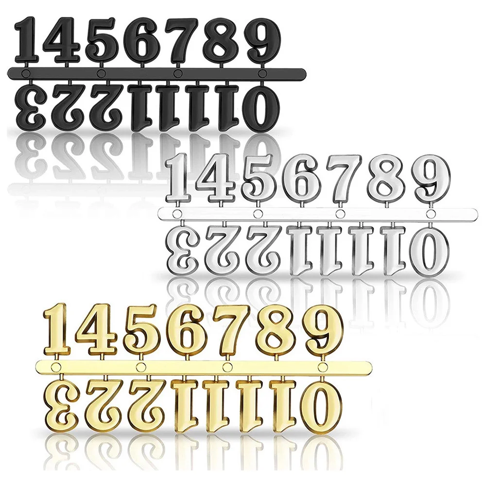 Clock number plates diy wall clock accessories Arabic Roman numerals gold and silver black