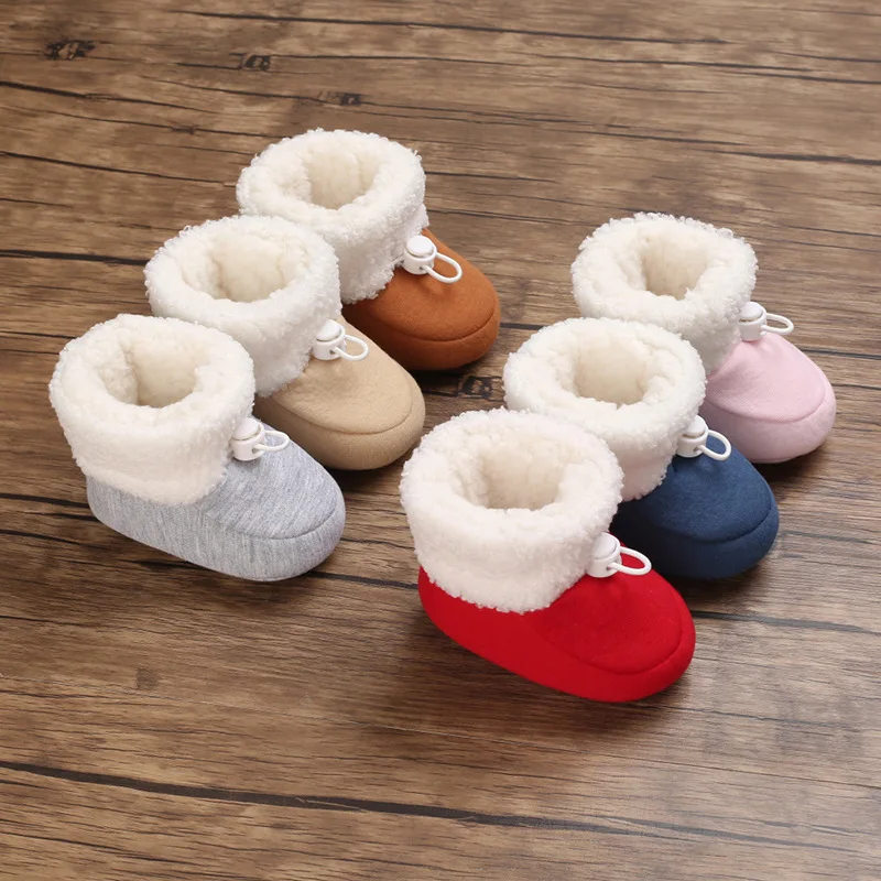 Baby autumn and winter with wool thickened warm shoes before stepping 0-1 years old cotton shoes for male and female babies