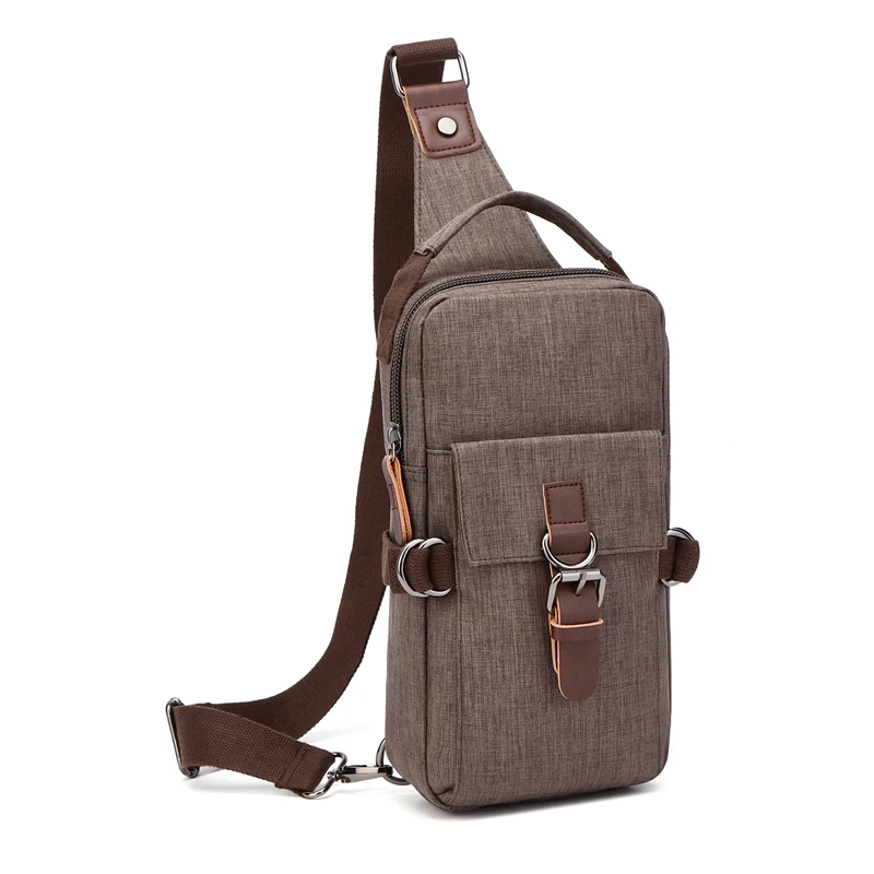 ZUOLUNDUO Wholesale High Quality Canvas Unisex Travelling Cross Body Shoulder Messenger Bags sling Chest Bag for Men