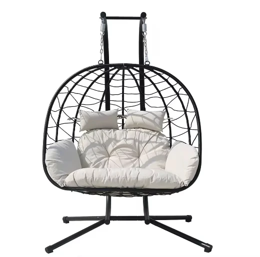 China Factory Wholesale Foldable Garden Patio egg Swing Chair Double Seat Hanging Chair Hammocks