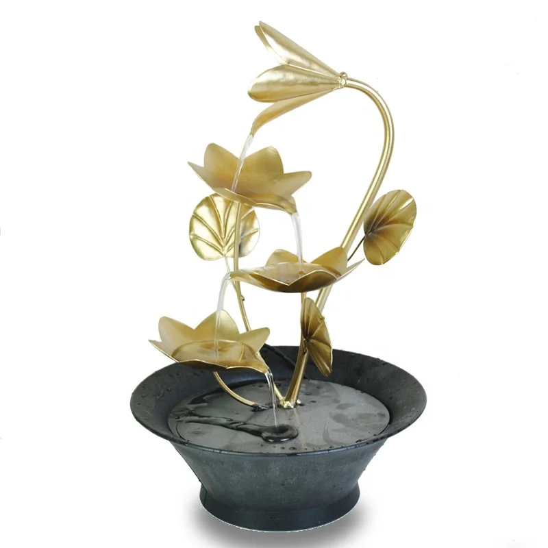 Маленький Металлический водяной фонтан для помещений, импортные товары из Китая для домашнего декора