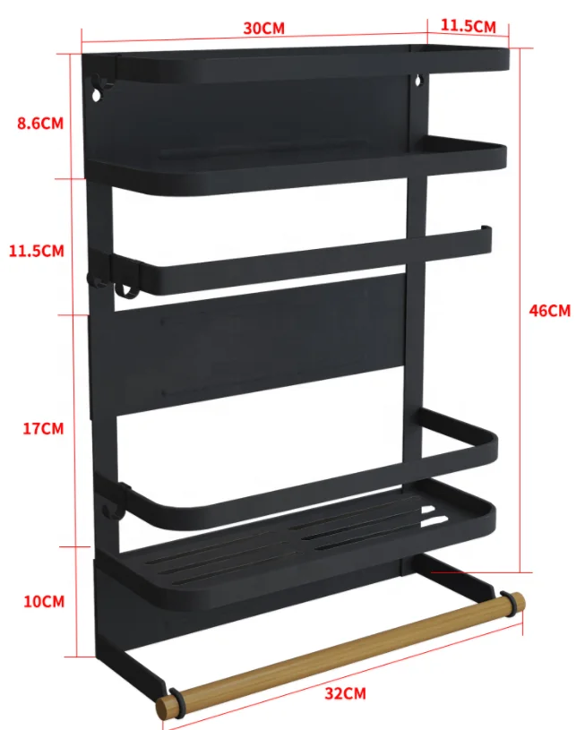 Wholesale Metal Kitchen Fridge Rack Magnetic Organizer Refrigerator Storage Rack