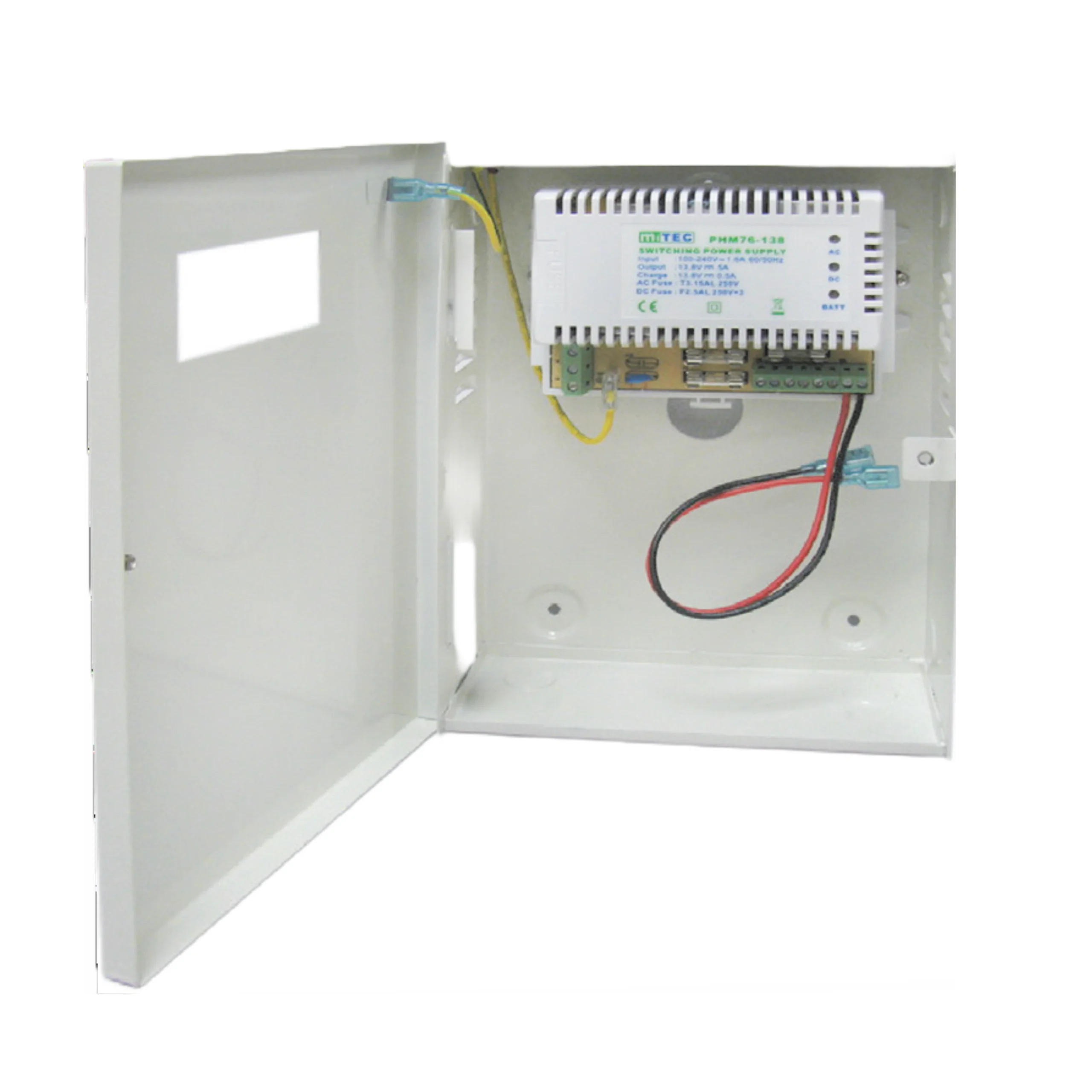 miTEC AC DC 13.8V 27.6V Metal Enclosure Box UPS Power Supply with Battery Backup for Cameras Access Control LED Light