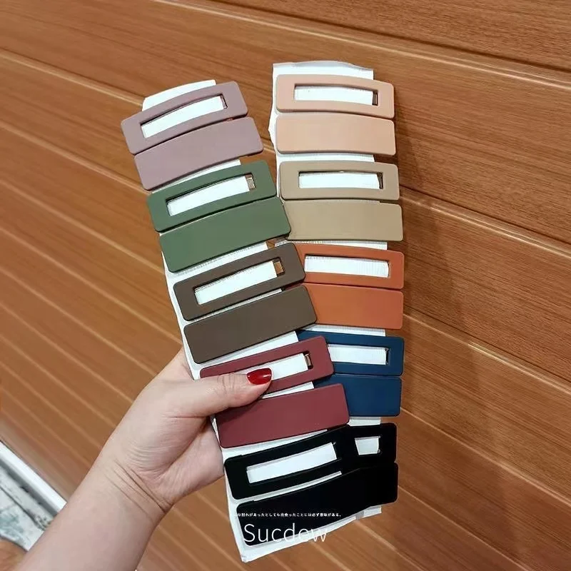 2pc/set Wholesale French Fashion Frosted Decorative No Bend Bobby Pins Hair Clips Holder Barrettes For Women Girls