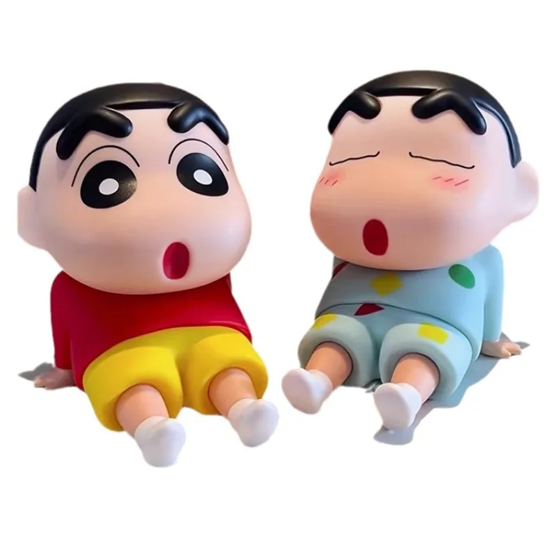 In stock Crayon Shin-chan mobile phone holder childhood lazy netroots anime handmade PVC tide play gift cute ornaments dolls