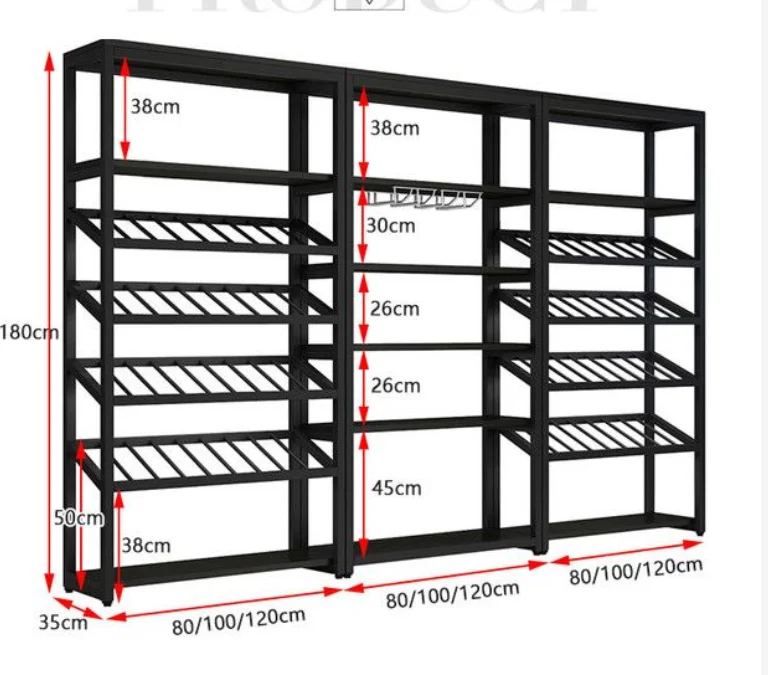 Simple Iron Wine Rack Cabinet Multi-layer Floor-to-ceiling bar Storage Display Shelf