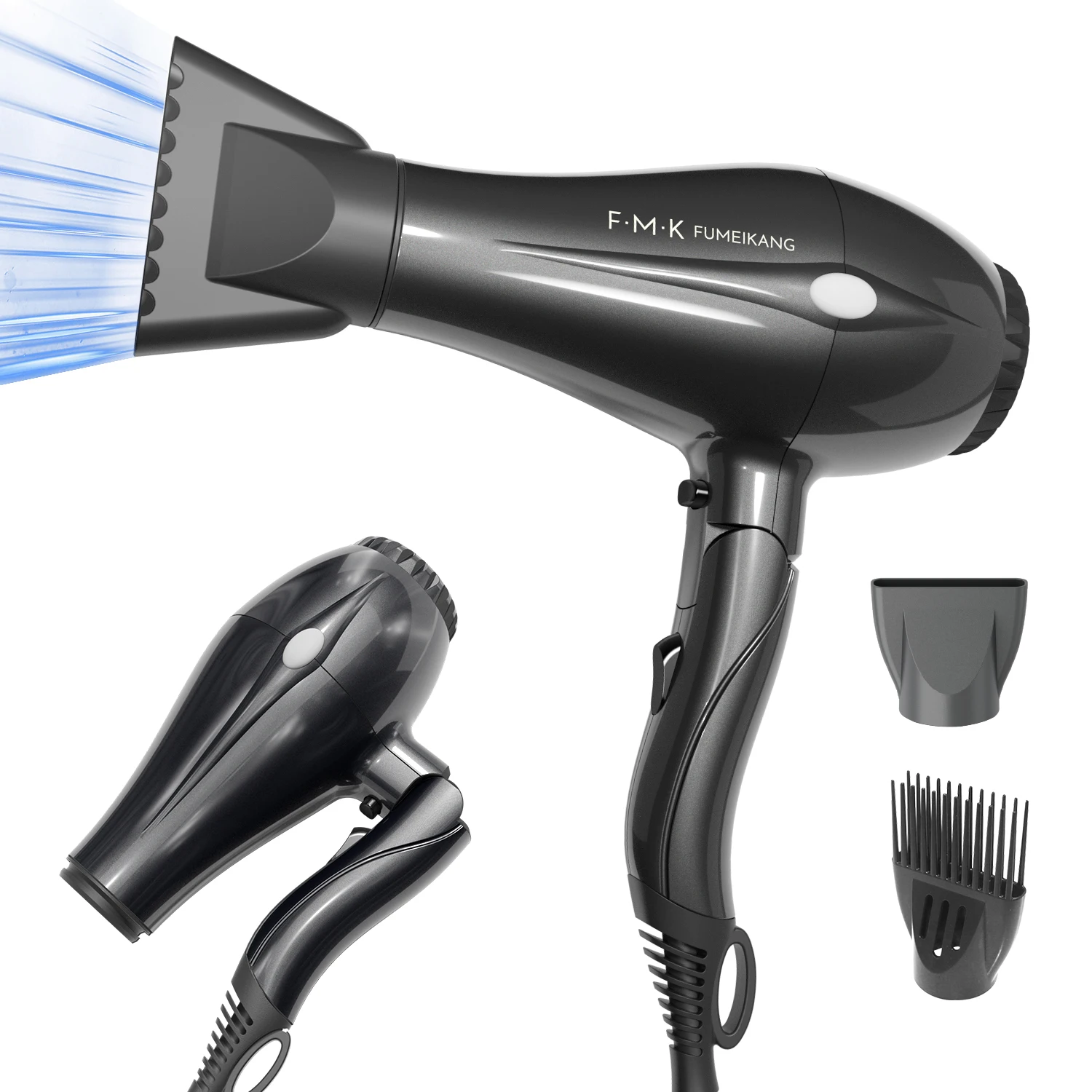 Профессиональный цифровой фен для волос с двигателем постоянного тока для женщин, для красоты волос с складной ручкой 1800 Вт, Кнопка холодного воздуха