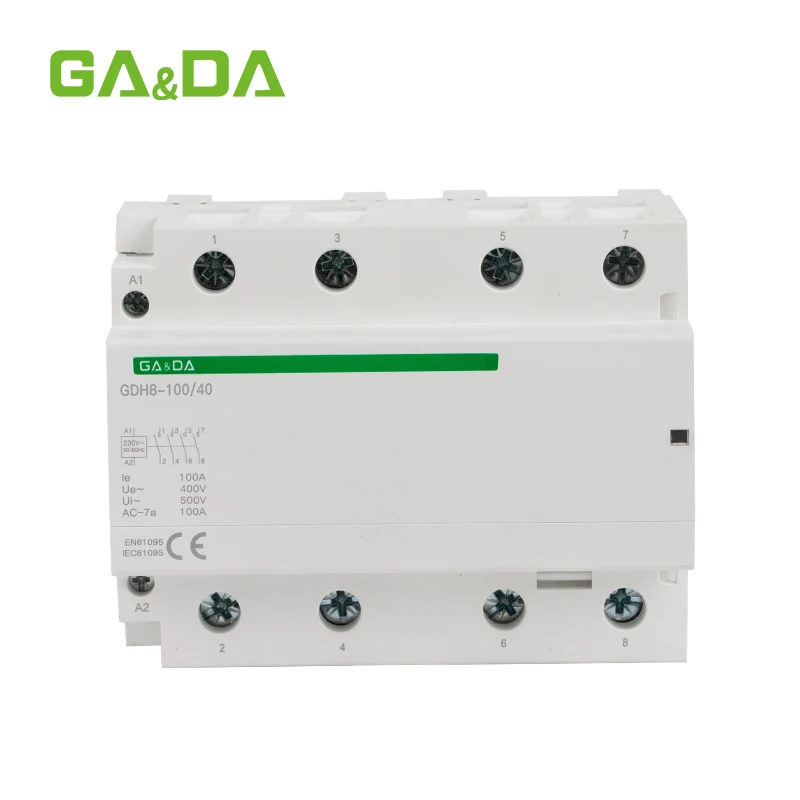 100A DIN Rail AC Contactor 4NO Coil modular contactor