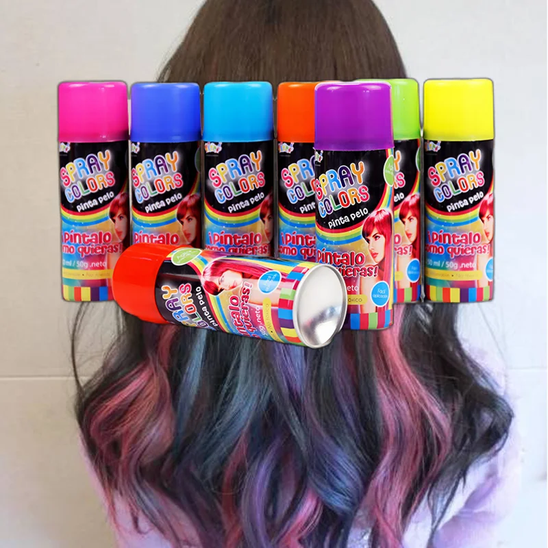 Пользовательские временные партии моющиеся Блестки Краска для волос цвет спрей