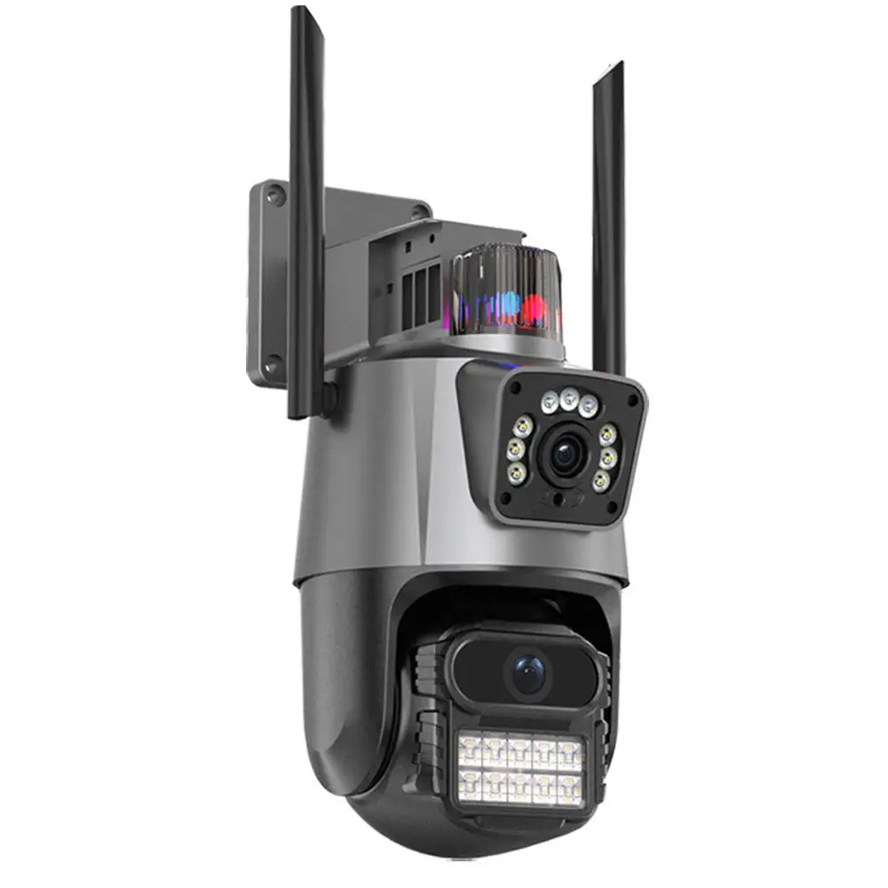 2023 New 4.5 inch Intelligent bullet and dome linkage two sided PTZ camera icsee dual lens 4K 360 smart wifi New cctv camera