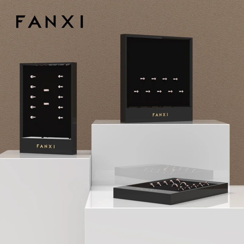 FANXI MDF кольцо стенд держатель карты Дисплей ювелирные изделия стеллаж
