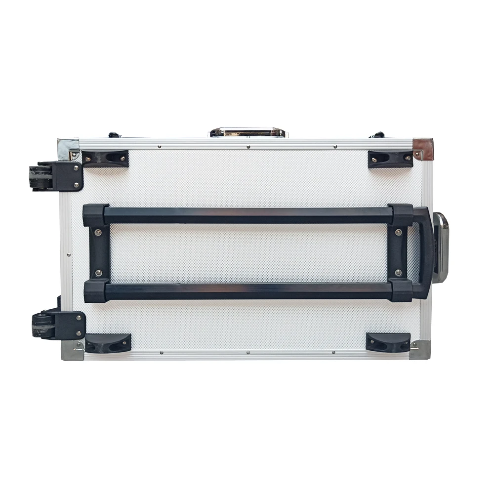 portable aluminum equipment display carrying case eva foam insert padding with wheels