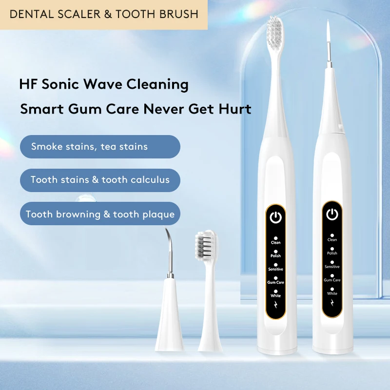 Usb Type C Rechargeable Travel Adult Portable Smart Sonic Water Flosser Electric Toothbrush Combo With Storage