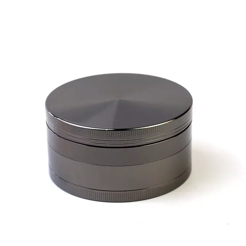 Yiwu JUJI 2024 Wholesale OEM High Quality 75mm 4 part Large Zinc Alloy Metal Grinders Black Smoking Dry Herb Tobacco Grinder
