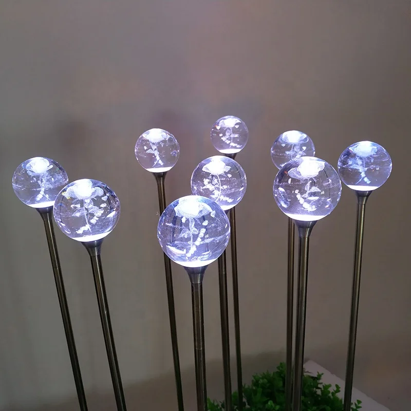 Height80m Dia60mm acrylic ball led rose landscape light for outdoor square lighting decoration