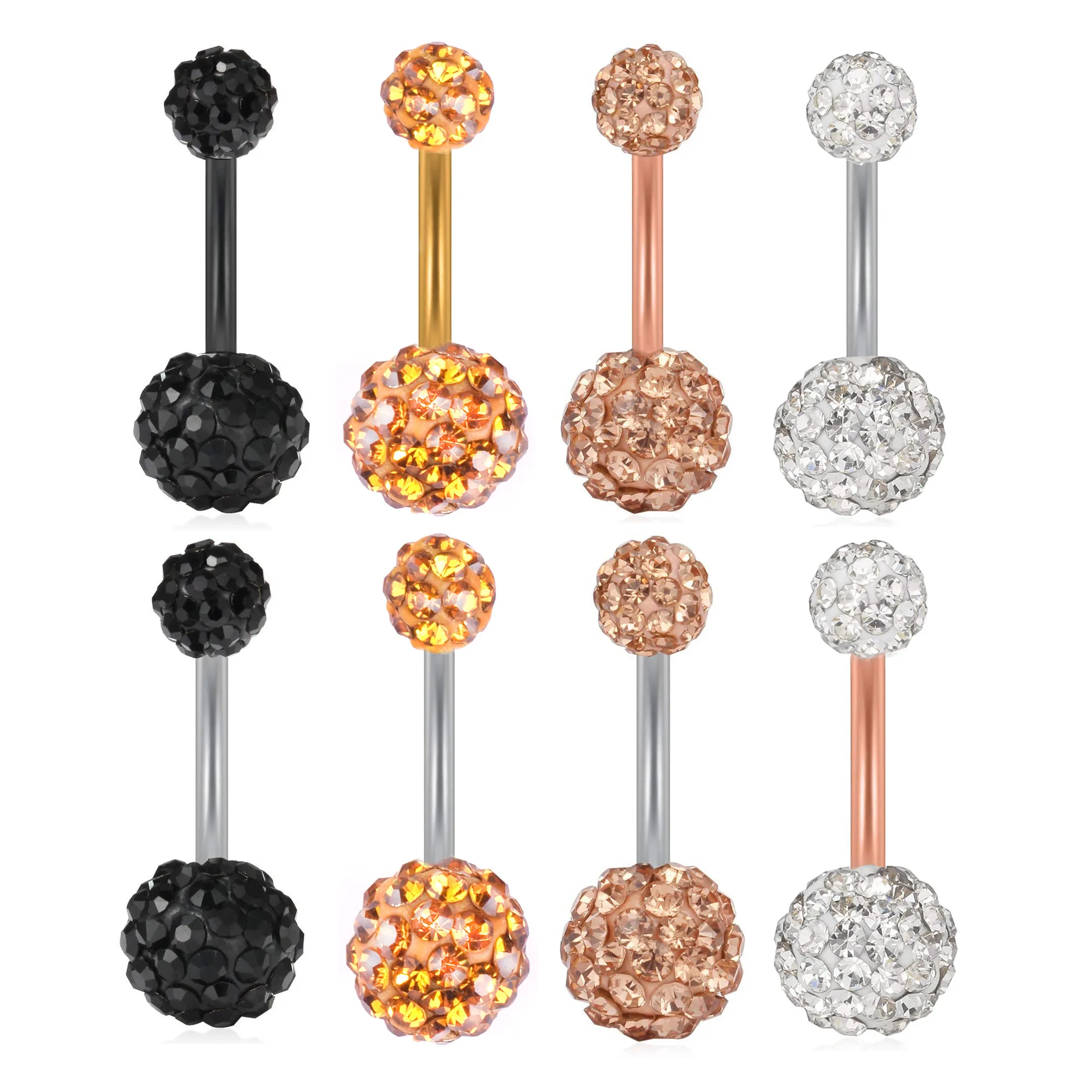 Latest Fashion Jewelry Piercing: Colorful Full Drill Ball Belly Button Ring