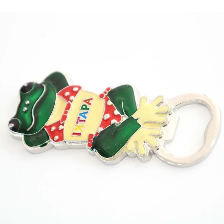 Wholesale custom Ixtapa Mexico souvenir metal AXE personalized frog funny beer bottle opener with magnet