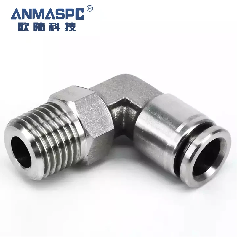 Factory Direct Sale L Type Metal Stainless Steel Hexagan Adapter With Thread Pneumatic Coupling Fitting