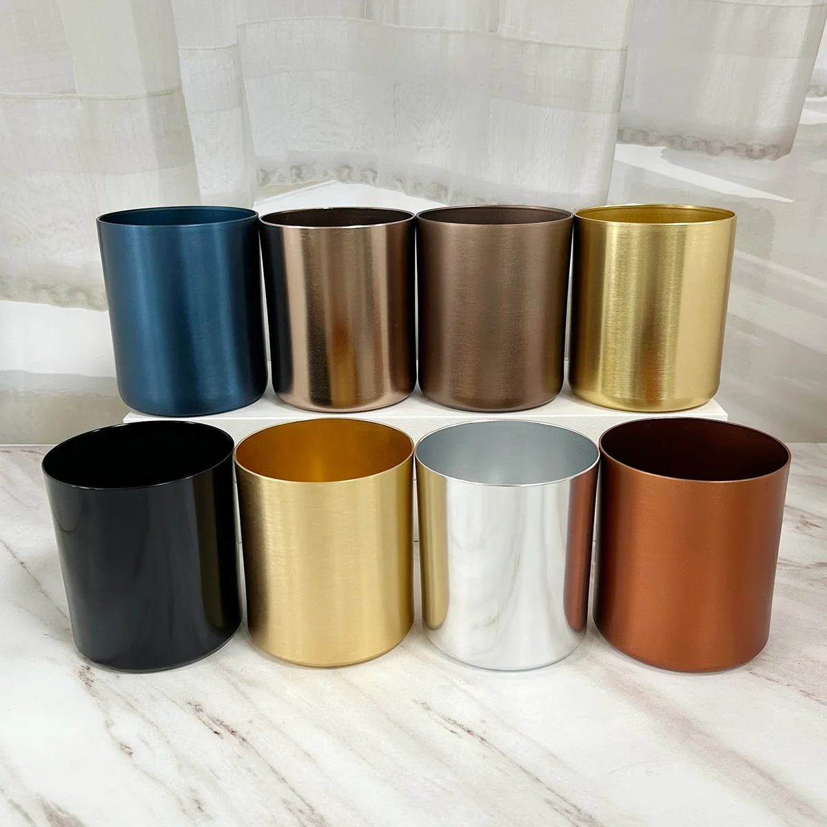 Unique aluminum jar candle container Container Empty metal candle holder for home decoration candle making