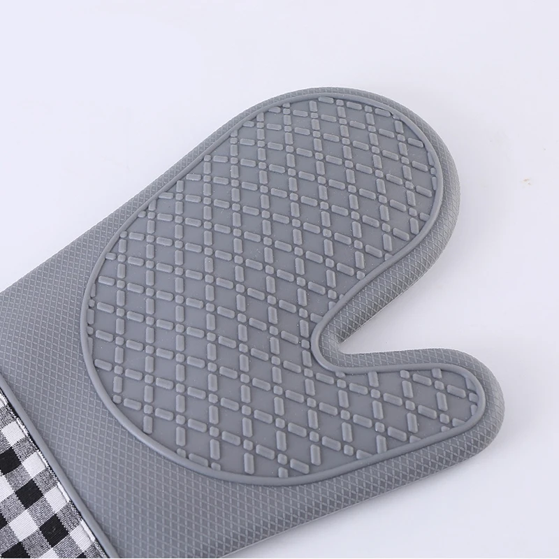 Heat Resistant Hot Pot Holders Silicone Microwave Oven Gloves High Temperature Insulation Gloves Anti Slip Silicone Oven Mitten