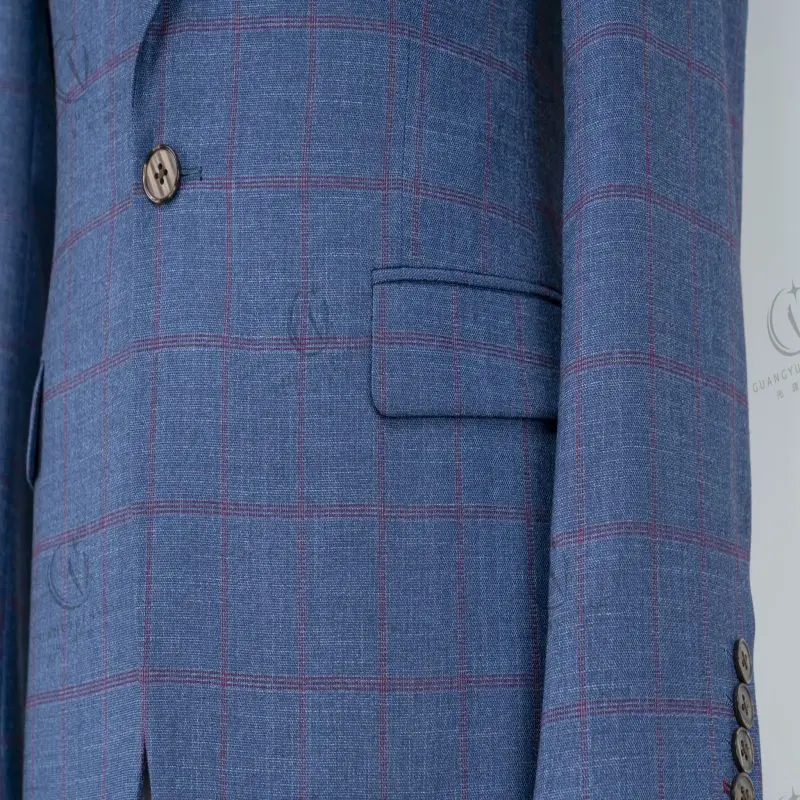 Factory Hot Sales Luxury Custom Blue Slim Fit Casual mens suits 3 piece slim fit