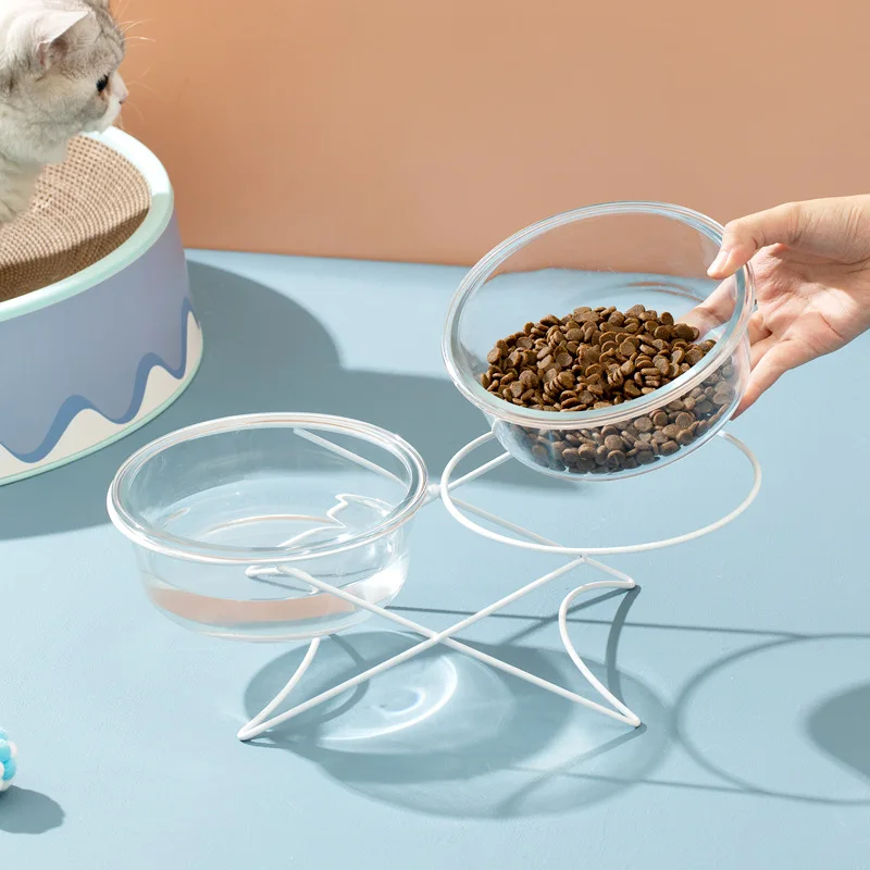 Promotional Simple Design Elevated Cat Bowl Pet Water Food Bowl Double Pet Bowl With Stand