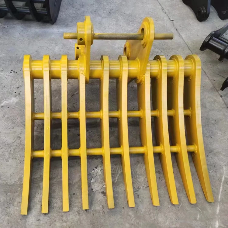 Hot Sale Excavator Root Rake Tilting Rake Bucket Excavator Brushing Rake Excavator Land Clearing