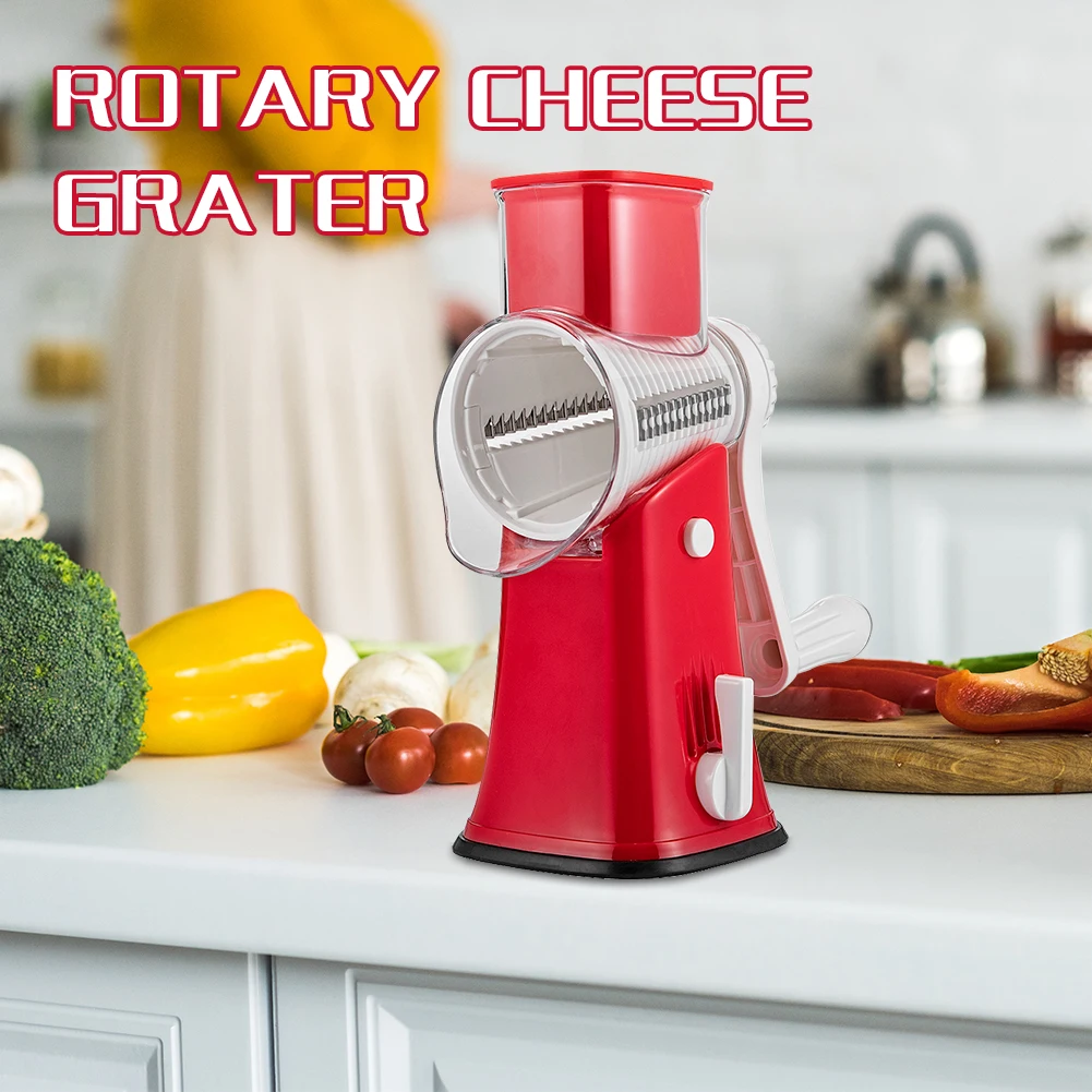 Factory Sales Multifunction Grater Handheld Vegetables Slicer Cheese Shredder With Rubber Suction Base Cheese Grater