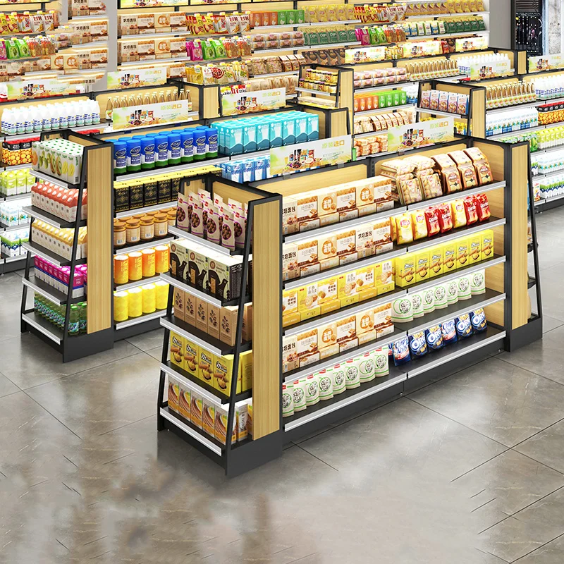 Meicheng Shopping Gondola Supermarket Shelves Metal Wooden Retail Shelving Rack For Shop Hot Products