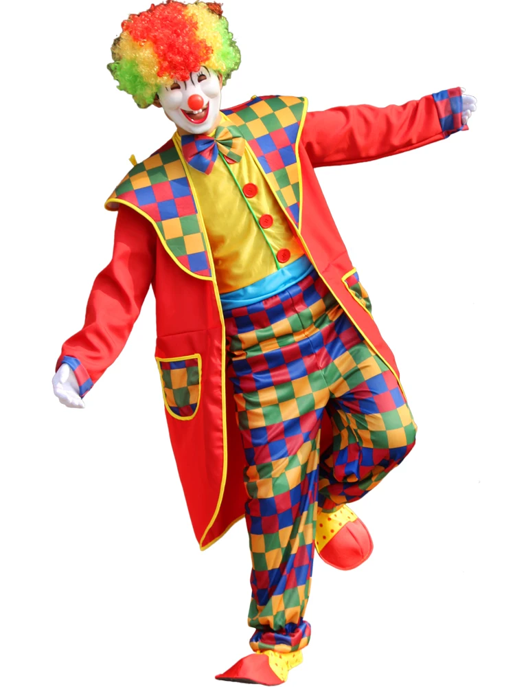  Halloween clown mask Cosplay costume adult hat nose man polyester material new