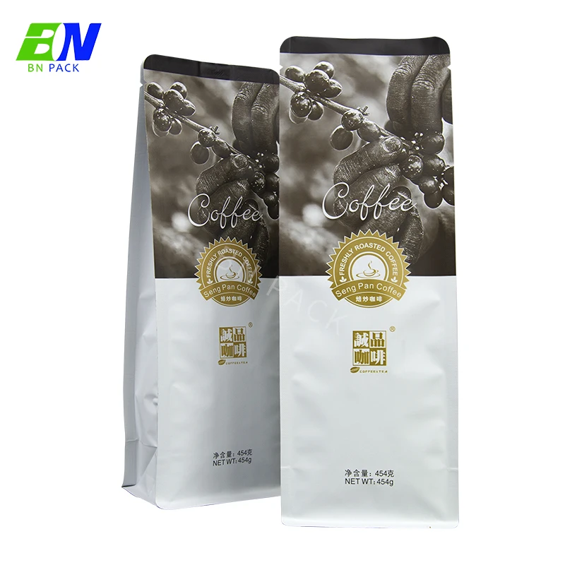 Кофейная сумка с плоским дном 500 г 1 кг