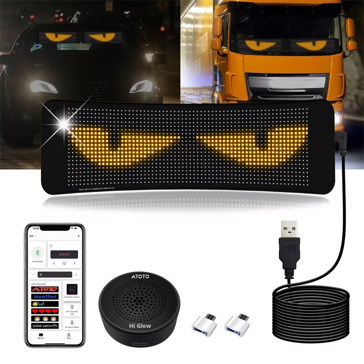 Bluetooth APP Control LED Matrix Panel Night Light DIY Programmable Car Sign Flexible LED Display For Car Devil Eye